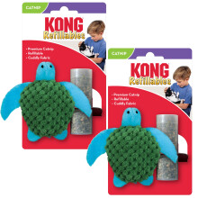 KONG Herbruikbare Catnip Speelgoed, Assortiment 2-Pack - Pluche Speelgoed met Herbruikbare Catnip Zak & Premium Noord-Amerikaanse Catnip