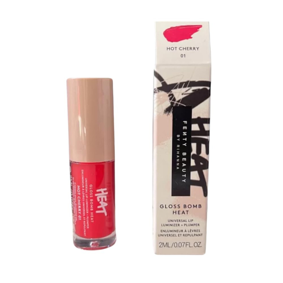 FENTY BEAUTY Gloss Bomb Heat Universal Lip Luminizer and Plumper Travel 2ml (Hot Cherry  .07OZ)