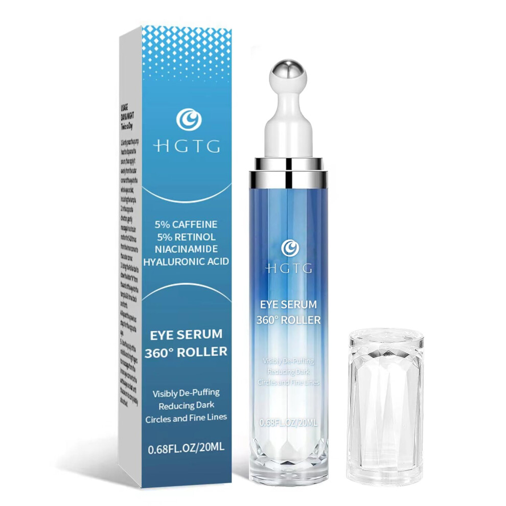 Eye Serum with 5% Caffeine & 5% Retinol for Dark Circles  Puffiness Puffy Bags & Wrinkles Fine Lines - Under Eye Cream Anti Aging Treatment with 360 M-image-OPC-PHFN5DH-NEW