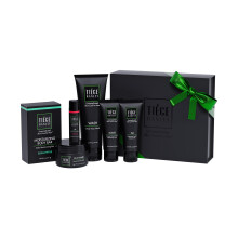 Tiege Hanley Heren Huidverzorgingscadeauset, Zilver - Huidverzorgingsset met Gezichtsreiniger, Scrub, Moisturizer, Kleimasker