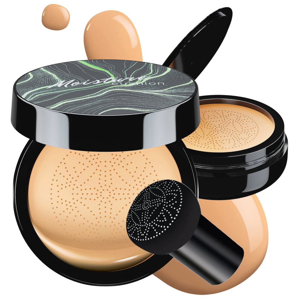 Mushroom Head Air Cushion CC Cream - BB Cream Foundation Makeup Moisturizing Concealer Long-Lasting Cushion Foundation Full Coverage Self Adjusting f