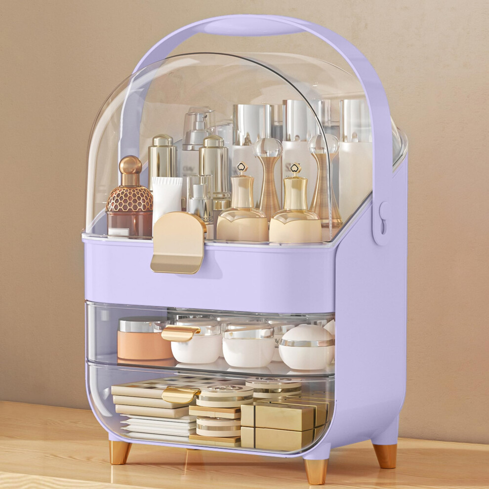 Makeup Organizer Skincare Holder Bathroom Counter Organizer Storage Box Cosmetic Display Cases Teen Girl Gifts Trendy Stuff Make up Organizers for