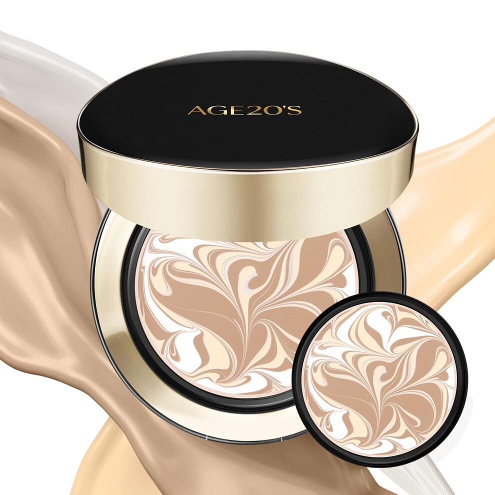 Age 20'S Cream Age20's Signature Essence Pact Spf 50+ | Pack Of 2 | 21N Vanilla | Foundation Dewy Finish Natural Coverage | Korean Cushion Foundation