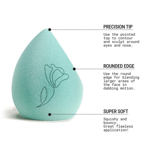 JUNO & Co. Microfiber Makeup Sponge  Dual Layer Technology for Full Coverage Flawless Makeup Blender for Foundation  Powder and Cream (2-Piece Co 2