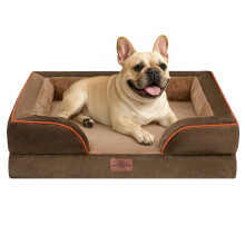 Comfort Expression Small Dog Beds Waterproof Orthopedic Foam Dog Sofa Beds for Medium Dogs Comfy Pet Bed with Washable Removable Cover & Non-Slip Bott