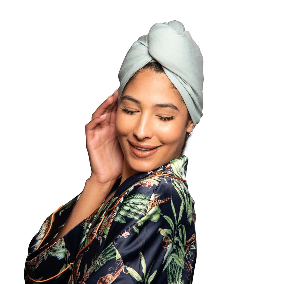 Kismetics Light - 2 Pcs Tee Shirt Drying Wrap Frizz Free Soft & Weight&Flexible Hair Drying Turban Gentle Drying Towel Wrap With Button For Long H