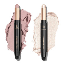 FV Wasserfester Lidschattenstift Duo, langanhaltendes Creme-Lidschatten-Make-up-Set, hochpigmentierter Lidschattenstift mit mattem und schimmerndem F