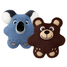 KONG Snuzzles Honden Speeltje, Pluche Squeaker, Krinkelgeluiden, Zacht Duurzaam Binnen Speelgoed (Beer/Koala Combo, Medium)
