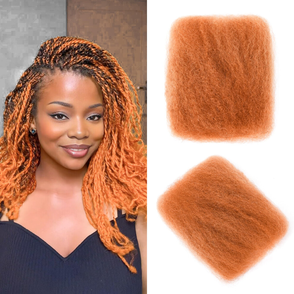 Builson Unisex Afro Kinkys Bulk Human Hair -100% Real Human Hair For Twist Braiding Loc Extensions & Crochet Kinky Curly Hair Bundles Natural Afro Bulk For Dread