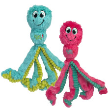 KONG Wubba Octopus Trek en Fetch Speelgoed voor Honden Assortiment Kleuren (Groot (2 Pack))