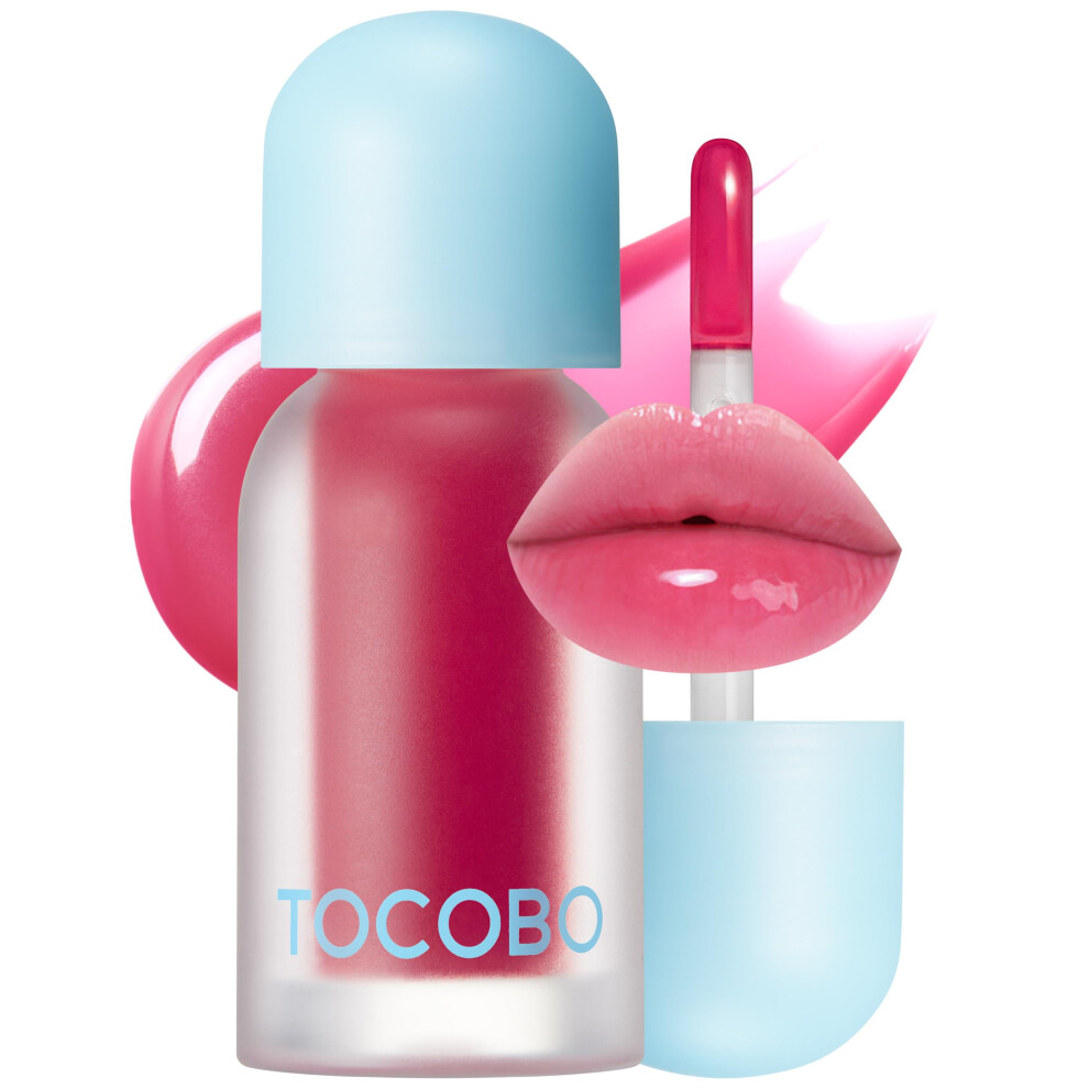Tocobo Juicy Berry Plumping Lip Oil 06 Berry Candy - Korean Vegan Hydrating Lip Oil With Plant Oils For High Shine Gloss - Non Sticky Formula For All