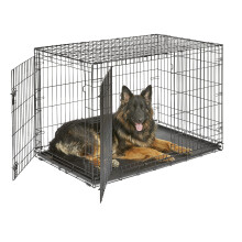 New World Newly Enhanced Double Door New World Dog Crate Includes Leak-Proof Pan Floor Protecting Feet & New Patented Features 48 Inch