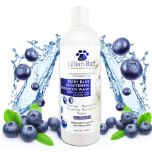 Lillian Ruff Berry Blue Bluening Face and Body Wash per cani - Shampoo ai mirtilli - Rimuovi le macchie lacrimogene idrate la pelle prurito secco agg