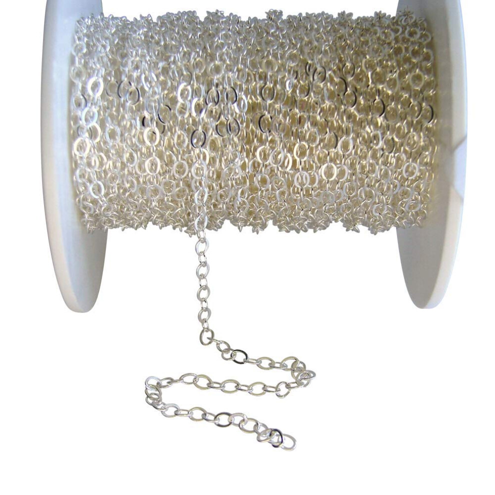 925 Sterling Silber Schmuckherstellungskette Zu Fu Diy Schmuck (Kabel Flaches Glied 2,3 Mm 10 Fu )-image