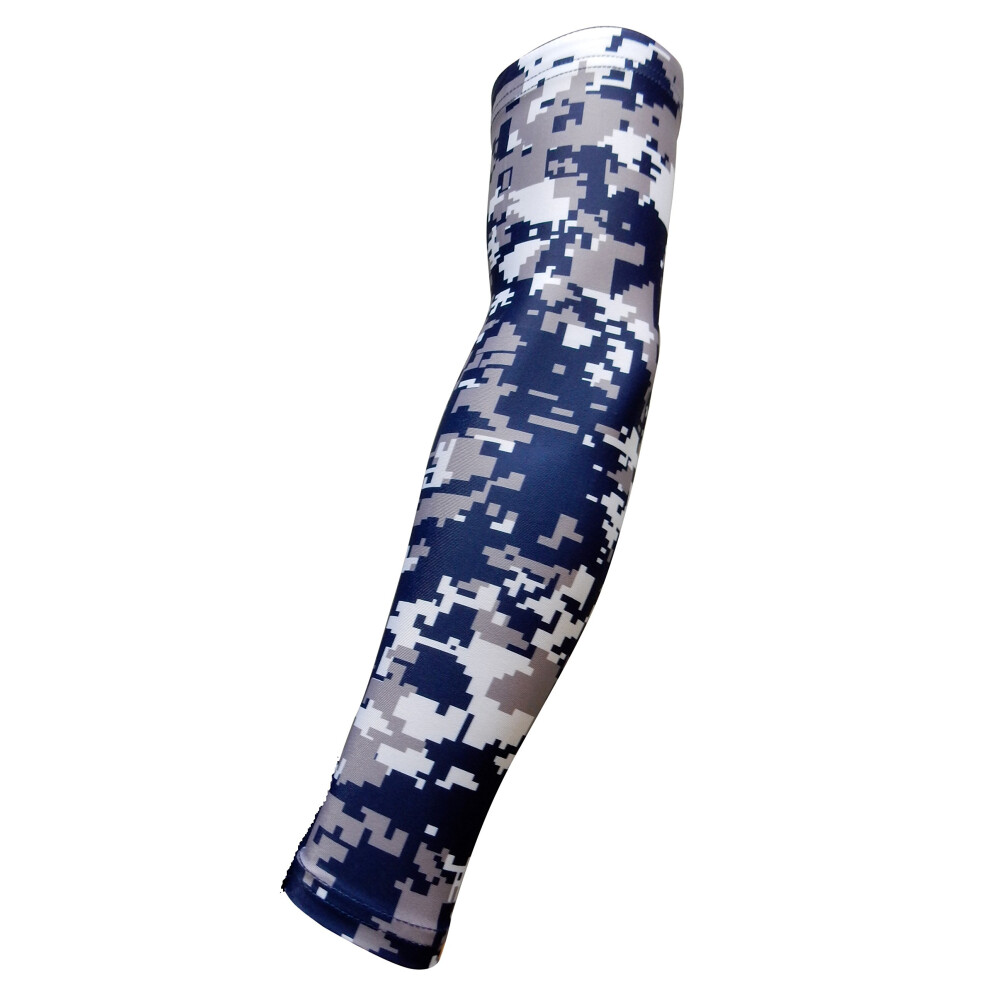 Sports Farm NEW! Moisture Wicking Compression Arm Sleeve (Navy Blue Digital Camo  Medium)-image-OPC-PHFN7WG-NEW
