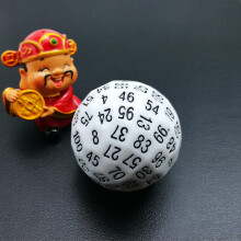 Bescon Polyhedral Terning 100 siders terning D100 terning 100 sidet terning D100 spil terning 100-sidet terning af hvid farve