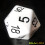 Bescon Jumbo D20 38MM  Big Size 20 Sides Dice Solid White  Big 20 Faces Cube 1.5 inch 4