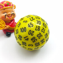 Bescon Polyhedral Terning 100 sider terninger D100 terning 100 sidet terning D100 spil terninger 100-sidet terning af gul farve