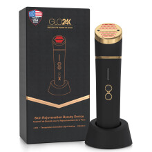 GLO24K Beauty Device for the Face. Based on Triple Action L E D Thermal and Vibration Technologies.