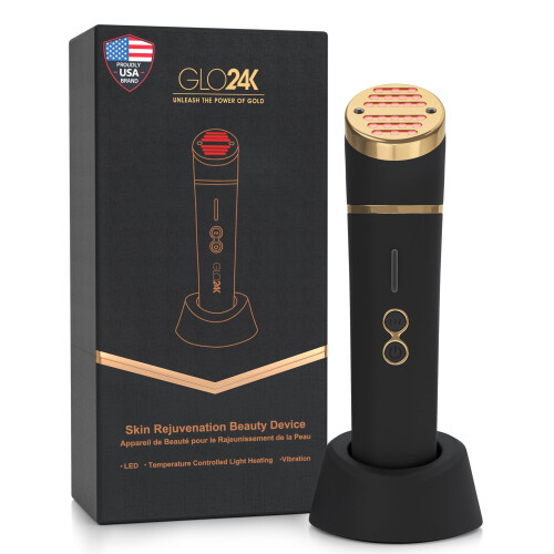 GLO24K Beauty Device for the Face. Based on Triple Action L E D  Thermal  and Vibration Technologies.