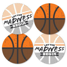 Big Dot of Happiness Basketball - Let The Madness Begin - Decoraes DIY College Basketball Party Essentials - Conjunto de 20