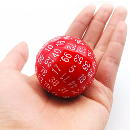Bescon Polyhedral Terning 100 sider terninger D100 terning 100 sidet terning D100 spil terninger 100-sidet terning af r?d farve 2