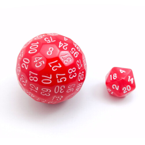 Bescon Polyhedral Terning 100 sider terninger D100 terning 100 sidet terning D100 spil terninger 100-sidet terning af r?d farve 1