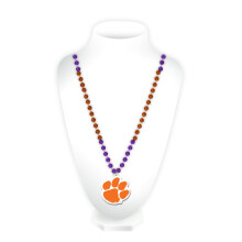 Rico Industries NCAA Clemson Tigers Team Logo Mardi Gras Style Beads 3 x 24-""""