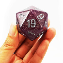 Bescon Glitter Jumbo D20 38MM Stor st?rrelse 20 sider Terninger Glitter Lilla Stor 20 Faces Terning 1,5 tommer