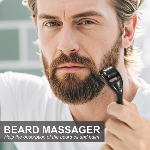 Bartwachstumsset - Bartset für Männer mit Bartwachstumsöl (2oz), Bartbalsam, Kamm, Massager 1