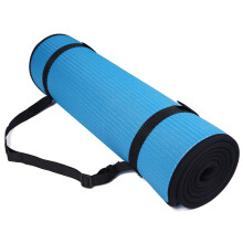 Fitvids All-Purpose 2/5-Inch (10mm) Extra Thick High Density Anti-Slip Exercise Pilates Yoga Mat with Carrying Strap Blue