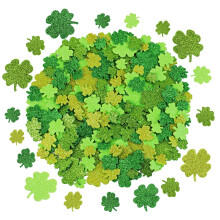 240 ks 3 velikosti 4 barvy Glitter Foam Samolepky Shamrock Samolepky Lucky Irish Four Leaf Clover Samolepky na Den svatho Patrika Deti Remesla Vzdo