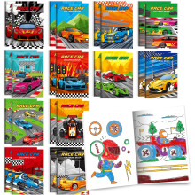 BenLouis 24 stk Racerbil Mini Maleb?ger B?rneracer-temafester Sm? aktivitetsb?ger Bulk til b?rn Hurtig racerbilhjul F?dselsdag Goodie Bags Stuffe
