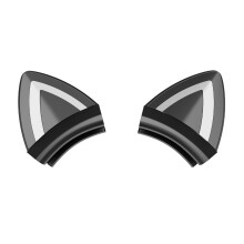 ONITOON Black Cat Ears for Headphone Silicone Cute Kitty Ears Attachment Lovely Detachable Accessories Fit for Gaming Headset Lightweight & Du