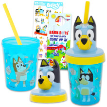 Bluey Sippy Cup Set pour les enfants - Bluey Drinking Cups Bundle avec 2 tasses Sippy sans fuite     l'   preuve des fuites Bluey avec couvercle et p