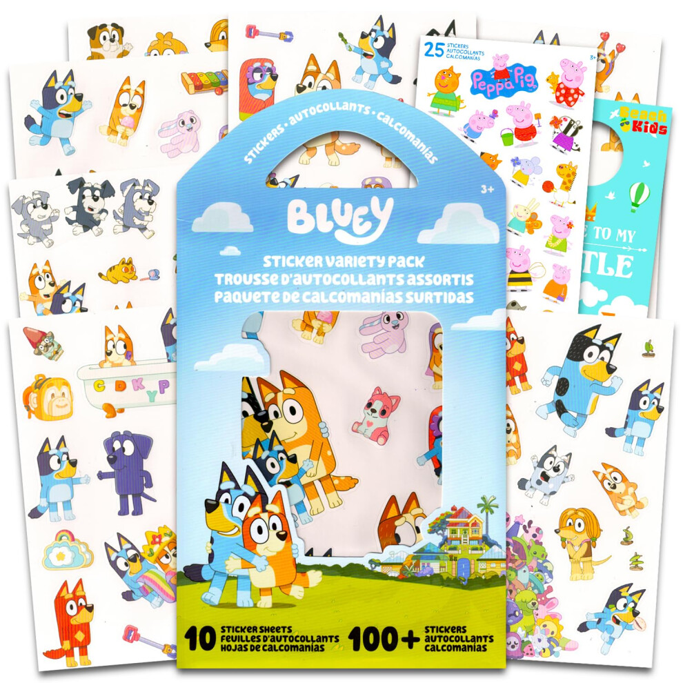 Bluey Sticker Pack For Boys And Girls - Bundle With 100+ Stickers For Party Favors Goodie Bags More Plus Bonus Stickers | Stickers For K