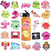 BAIYINGMOER 50 ks Axolotl samolepky na lhve s vodou Vodotesn vinylov roztomil samolepky na scrapbookov notebooky Dekorativn obtisky pro deti D