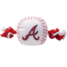 Brinquedo de corda de beisebol MLB ATLANTA BRAVES para CES E GATOS. Design de beisebol esportivo de nilon resistente Cordas resistentes com SQU