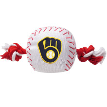 Brinquedo de corda de beisebol MLB MILWAUKEE BREWERS para CES E GATOS. Design de beisebol esportivo de nilon resistente Cordas resistentes com