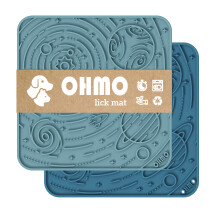 OHMO Lick Mat for Dogs and Cats(Large  Dark&Light Blue  2pcs) Enrichment Accessories Toy Space Star Easy Clean Pet Slow Feeder/Suction Cups  Licking P