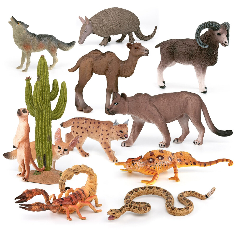 Bretoyin 12 Pices Animaux Du Dsert Set Figurines - 6 Pouces Toys Ralistes Pour Enfants Projets Scolaires Pour Les Tout-Petits Cadeaux D'annive-image