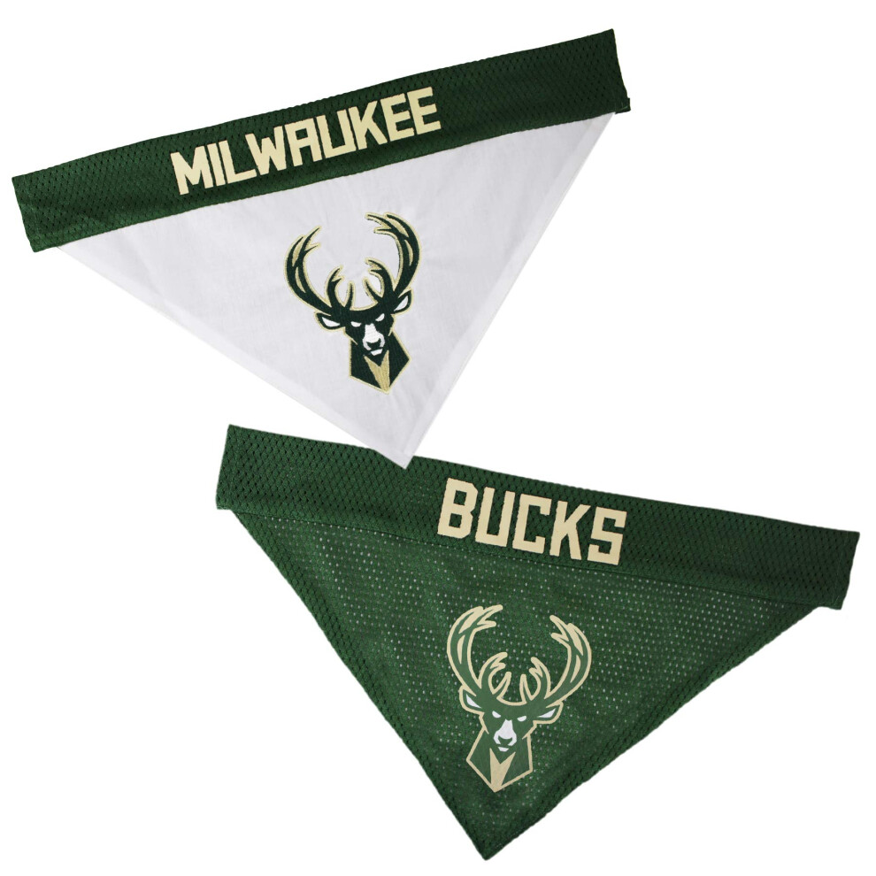 Pets First Nba-Hundehalstuch Milwaukee Bucks Wende-Halstuch Fr Haustiere. 2-Seitiges Heim- Und Auswrts-Sporthalstuch Mit Einem Premium-Gestic-image