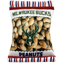 Pets First NBA Milwaukee Bucks CRINKLE FINE PLUSH DOG & CAT SQUEAK TOY - Cutest STADIUM PEANUTS SNACK Plush Toy for DOGS & CATS with INNER SQUEAK