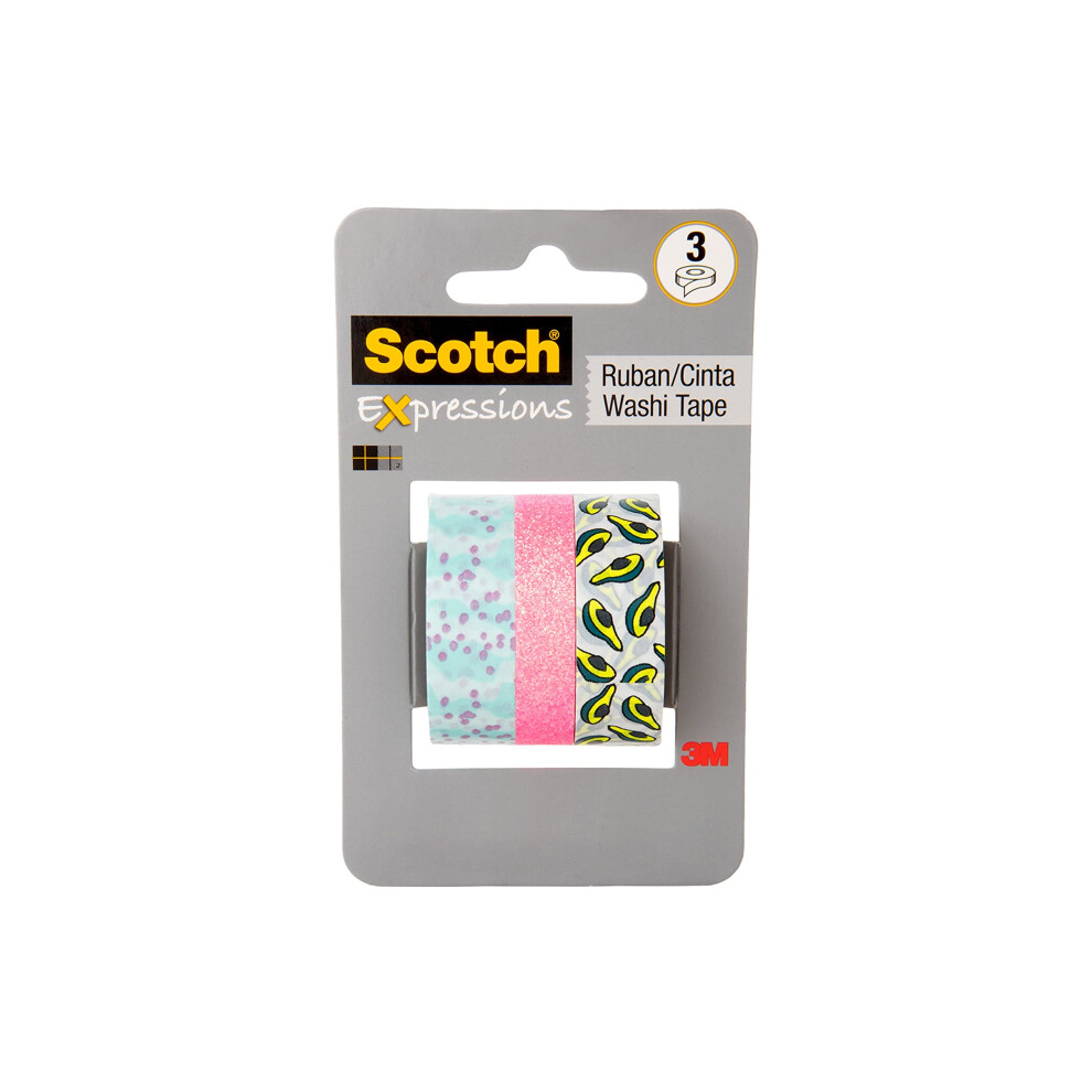 Scotch Expressions Washi Tape 3 Rolls Great For Decorating And Crafts (C1017-3-P32)