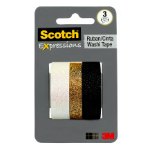 Scotch Expressions Glitzerband, 3 Rollen, verschiedene Gr en, ideal zum Dekorieren und Basteln (C1017-3-P7)