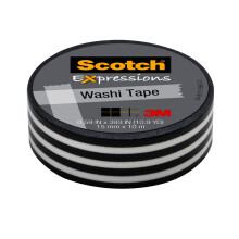 Scotch Expressions Washi Tape, 5/8" x 393", Zwarte Streep
