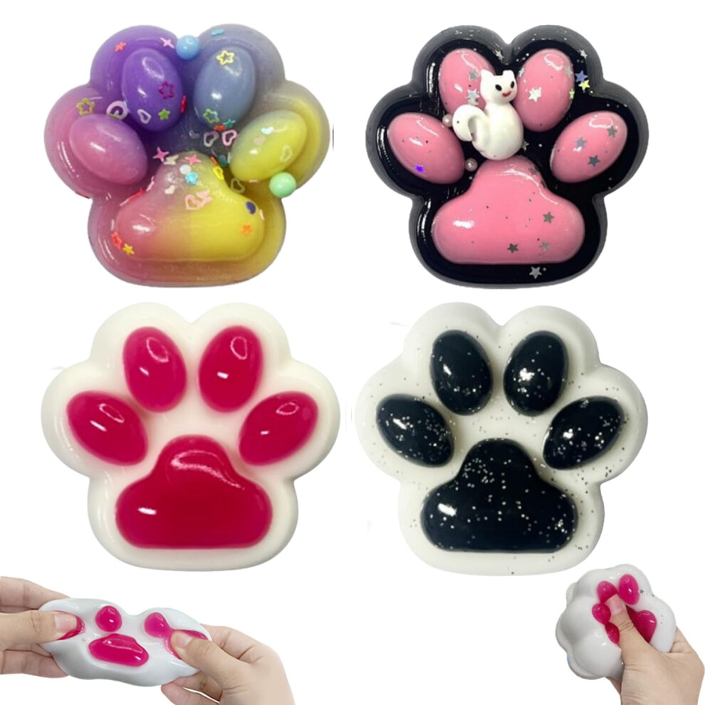 4 Szt. Duze Lapy Kota Zabawki Do Sciskania Duze Rozmiary Lapa Kota Zabawki Do Sciskania Na Gadzety Antystresowe Dzieci Nastolatki Dorosli Gadzety-image