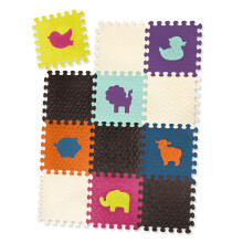 B. toys  B. Play  Bodenmatte mit Tiermotiven  12 ineinandergreifende und abnehmbare Schaumstofffliesen  Dicke Puzzlefliesen fr Neugeborene,