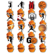 32 stk. Basketball Cupcake Toppers Stjernespillere Basketball Backboard Slam Dunk Basketball Bekl?dning Cupcake Picks til Baby Shower B?rn Basket