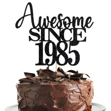 40th Awesome since1985 Cake Topper Cheers to 40 Years Birthday Cake Pick 40 Fabulosa decoracin de pasteles para feliz 40 cumpleaos aniversario